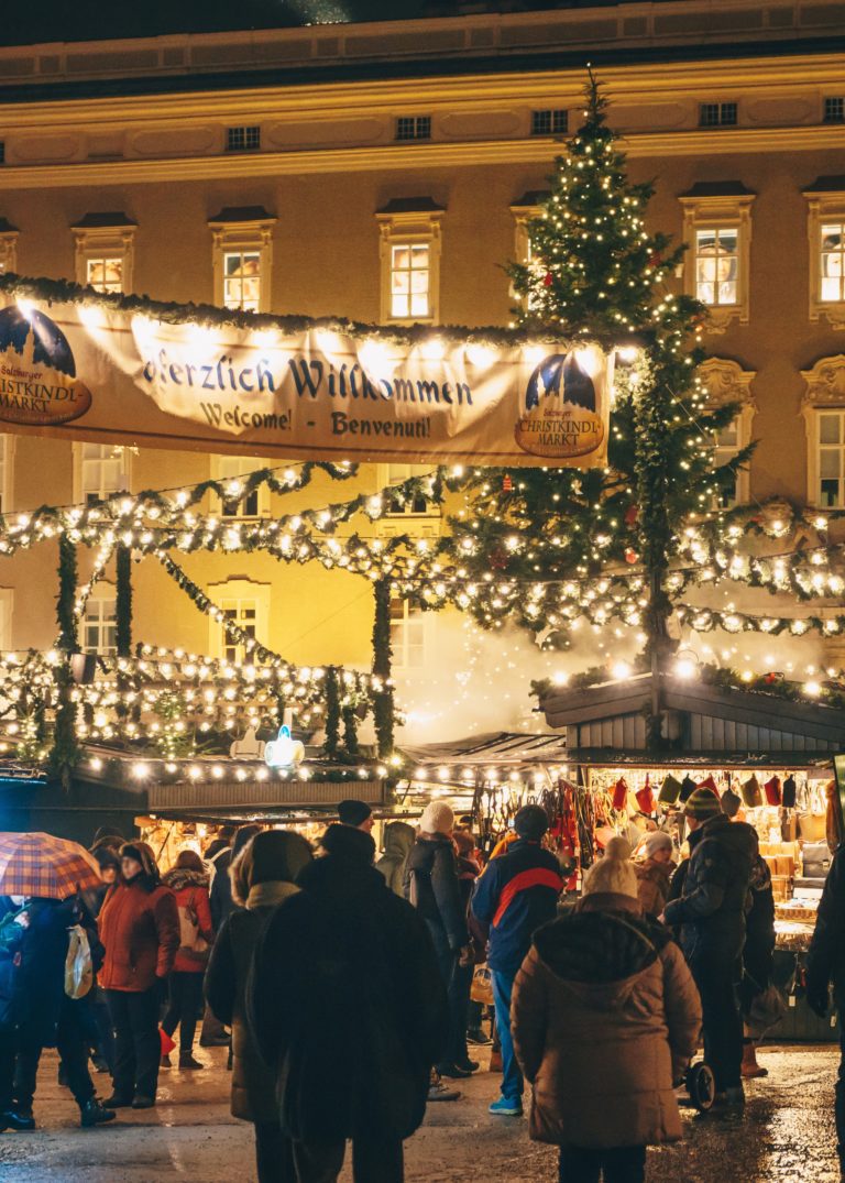 Salzburg Christmas Market at night